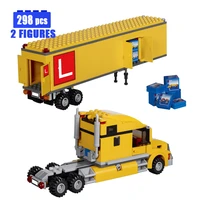 classic city yellow truck transport car building blocks brick assembling model enlighten toys for children christmas gift set