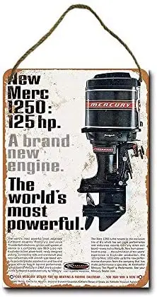 

Metal Sign 8 x 12 inch Mercury Boat Motor Wall Decor Hanging Sign