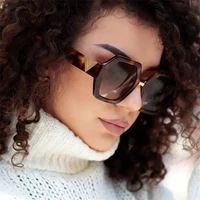 2021 fashion oversized sunglasses women uv400 brand designer rimless metal square sun glasses female de sol