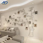Зеркальная настенная 3D наклейка s, фоторамка с деревом, наклейка сделай сам, художественные настенные наклейки для гостиной, фона под телевизор, Настенный декор, украшение для дома