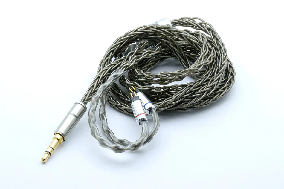 1 шт. 1,2 м Новейшее обновление 8 Core с серебряным покрытием к кабелю для подключения внешних устройств 3,5 мм MMCX 2Pin соединительный кабель с разъемом кабеля с сплиттер из углеродного волокна зажим