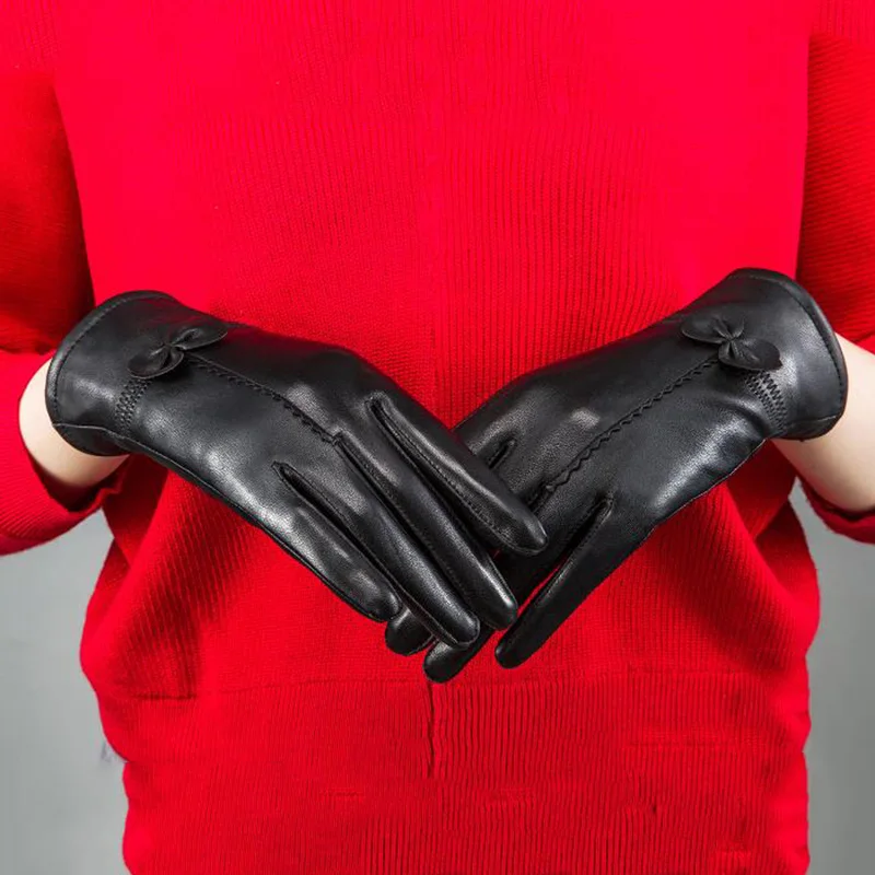 Зимние женские перчатки CUHAKCI Mittnes из натуральной кожи овечьей Модные Женские