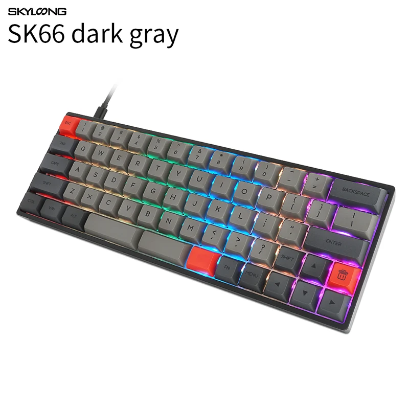 

GK61 66 Keys Mini Portable Wireless Gaming Mechanical Keyboard Bluetooth Dual Mode Keyboard Mix RGB Backlight Gateron Axis