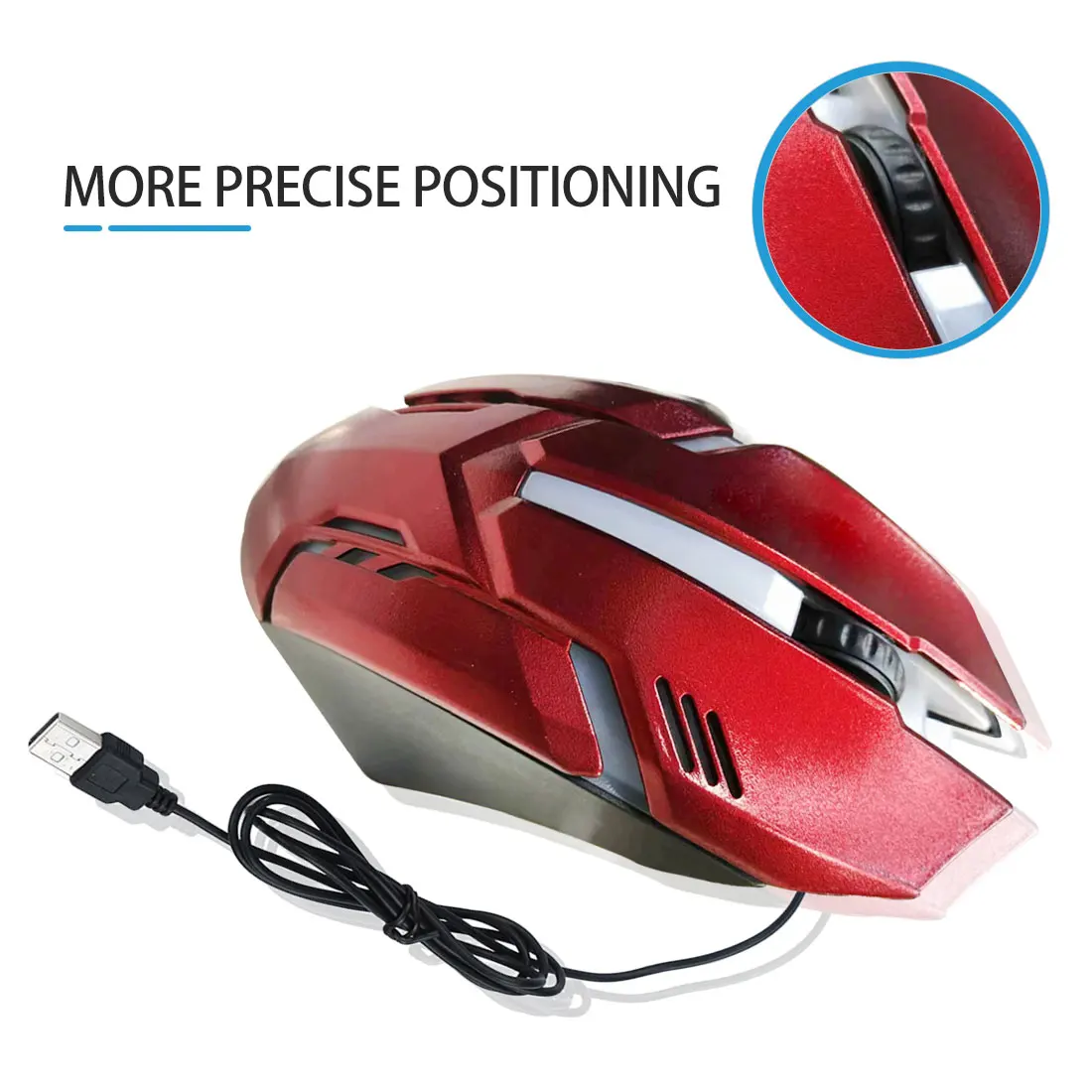 

2021 Newest Professional Games Wired Mouse Mouse Human Technology Fashion LED Lighting Learning Portable Mouse USB Plug and Play