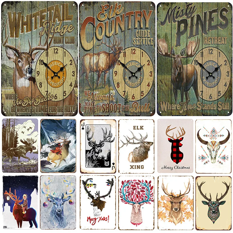 

Deer Plaque Metal Vintage Tin Sign Metal Poster Pin Up Shabby Home Decor Signs Bar Cafe Resaurant Decoration Iron Painting