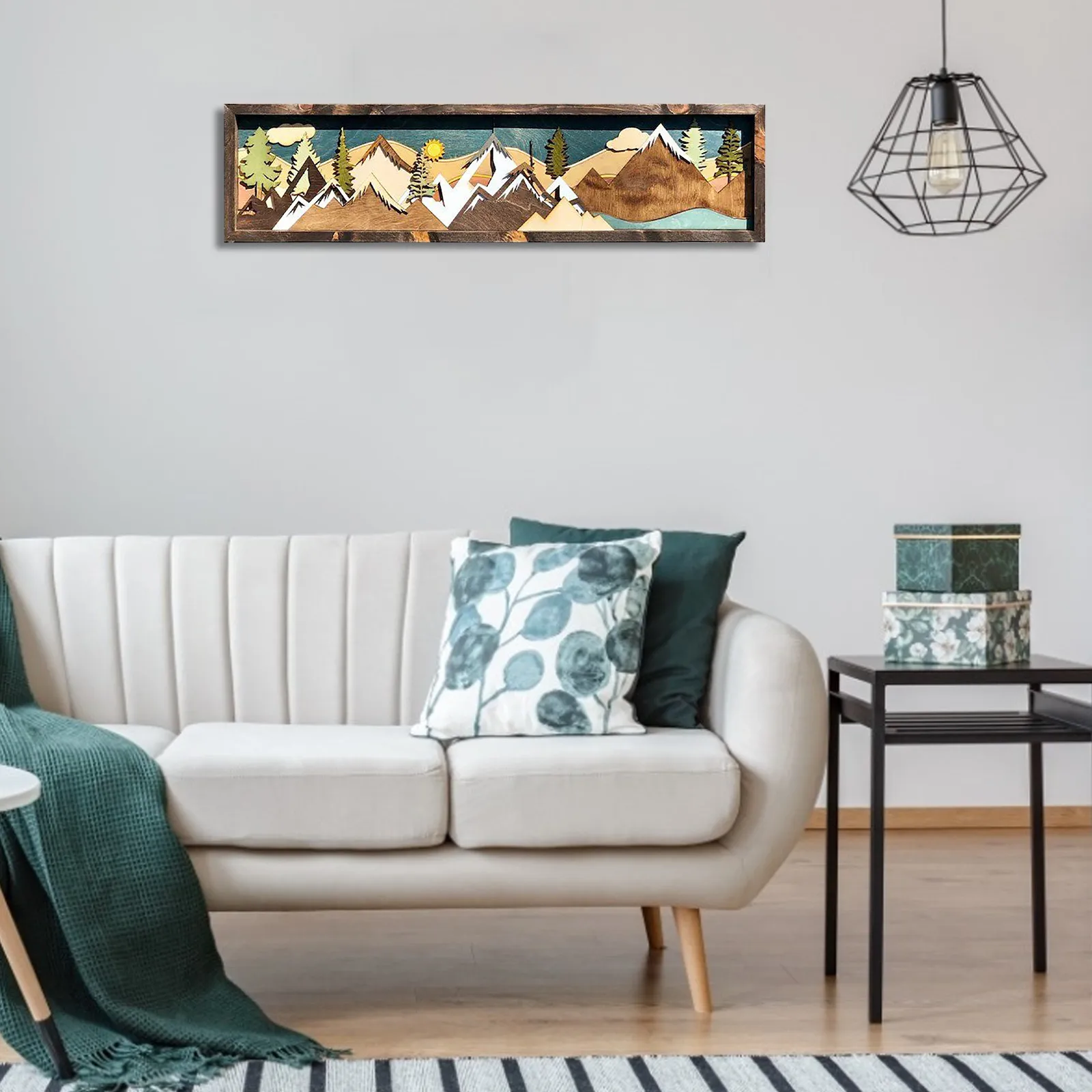 

Wall pendant creative handmade wooden Mountain Art ornaments home office wall decoration gifts