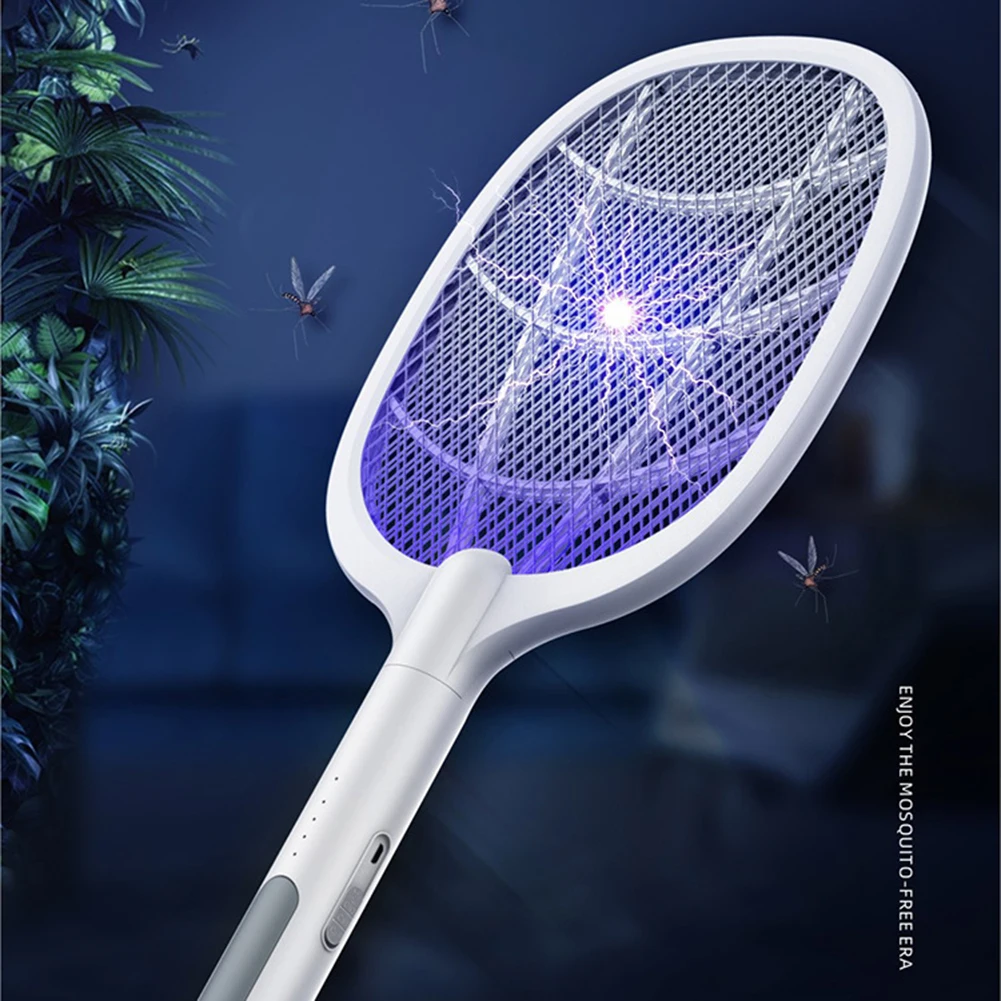 

Electric Mosquito Swatter 2700V Insect Racket Swatter Zapper USB Rechargeable Summer Anti Fly Bug Pest Control Killer Trap