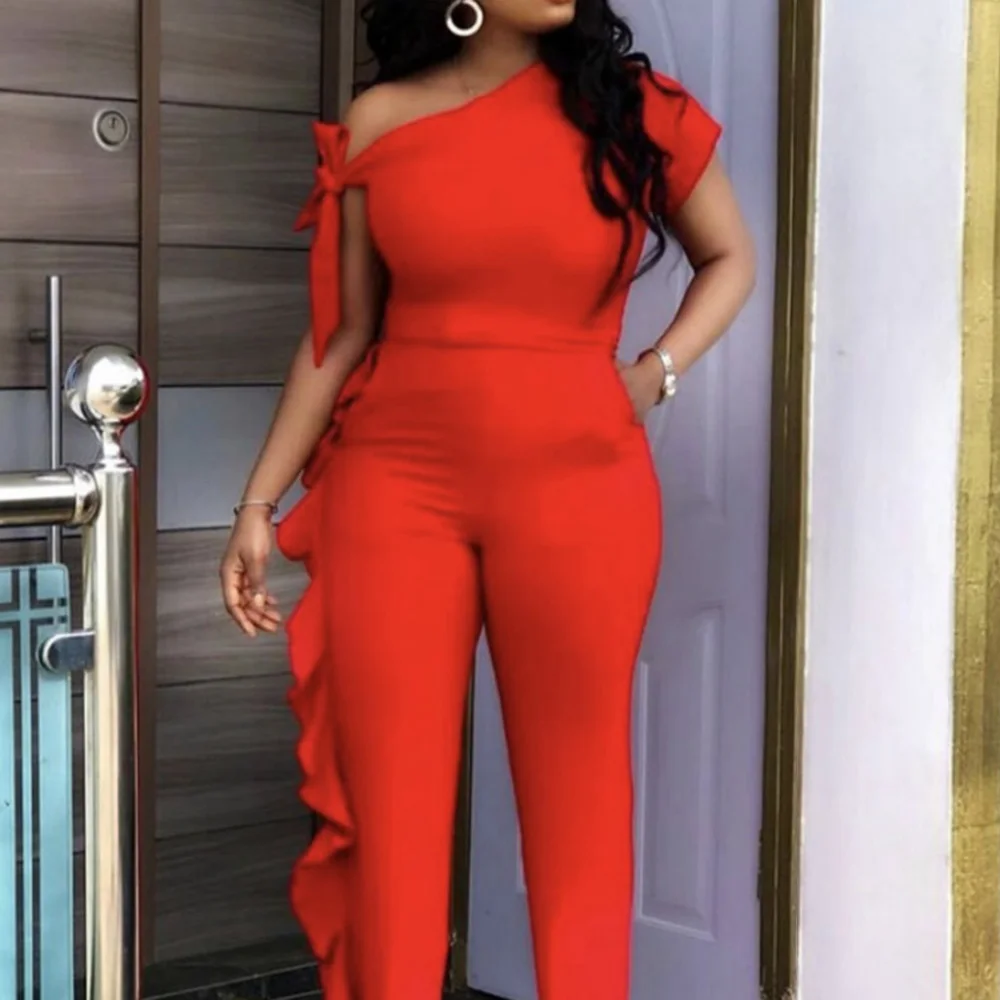 Красный комбинезон в африканском стиле Модель 2020 года Сезон лето Женские