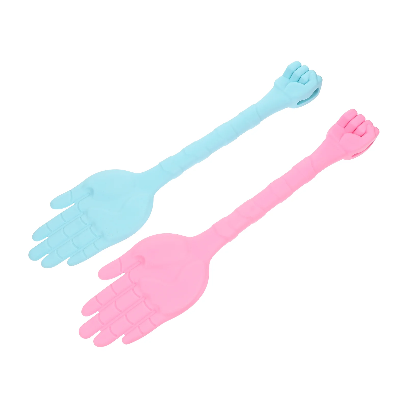 

2 шт. портативные ручные массажеры двойного назначения, молотки для спины и щетки для соскабливания (розовый + небесно-голубой)