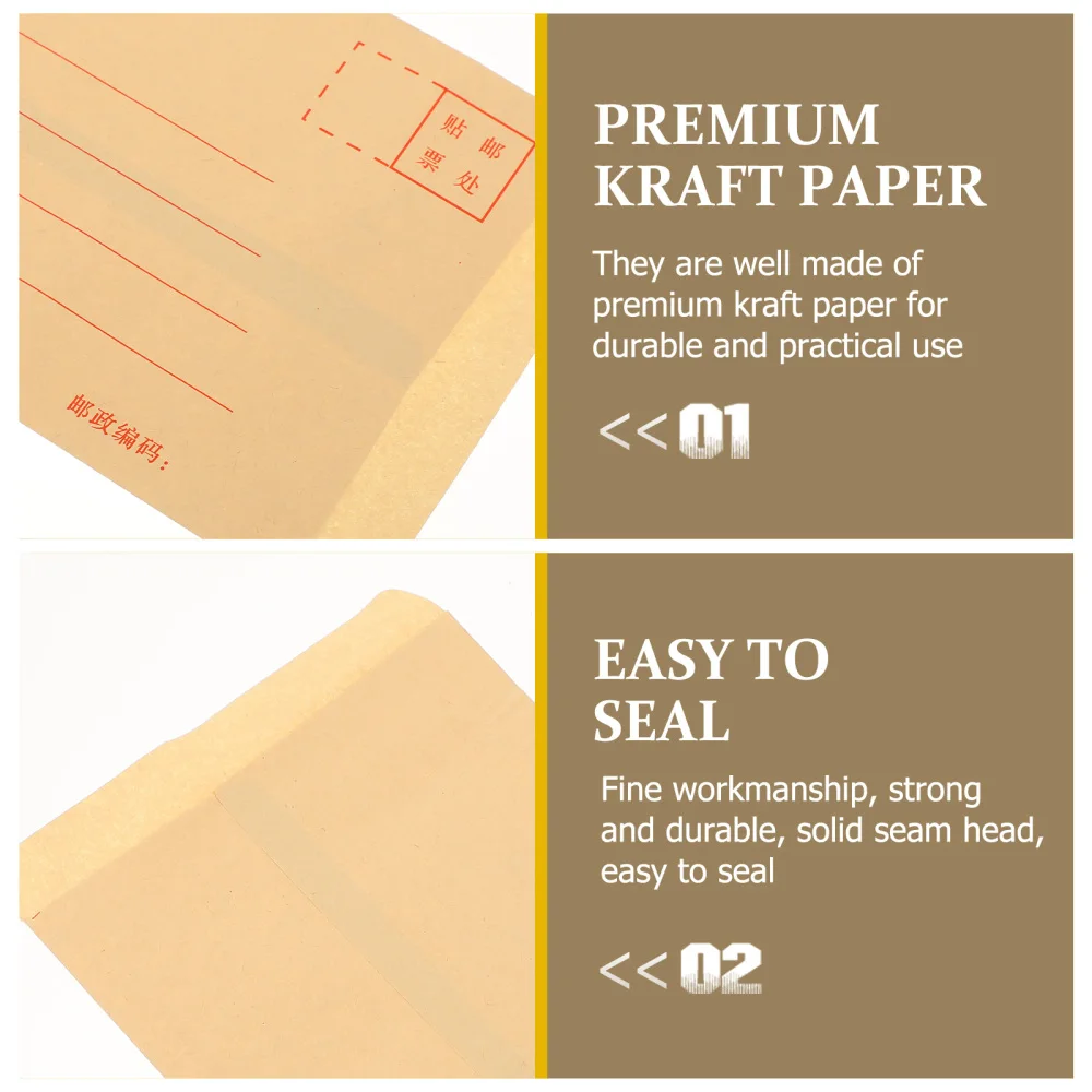 

200 Pcs Kraft Paper Envelopes Blank Classic Envelopes for Office (Assorted Color)