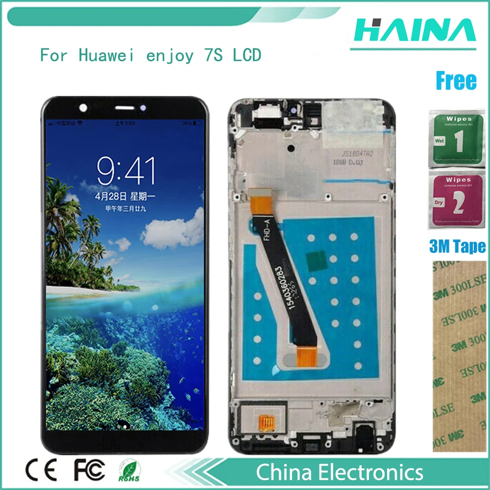 Оригинальный ЖК-дисплей для Huawei P Smart сенсорный экран дигитайзер в сборе enjoy 7S с
