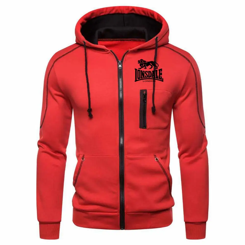Брендовая модная Новая мужская куртка на молнии кардиган с капюшоном