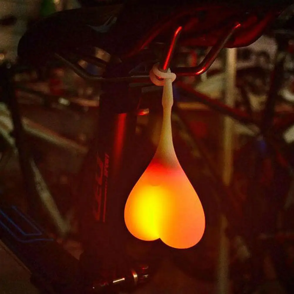 

Bike Rear Tail Light Bicycle Back Lamp Cycling Tail Light Heart Shape Silicone Light Silicon Waterproof Rear Tail Light