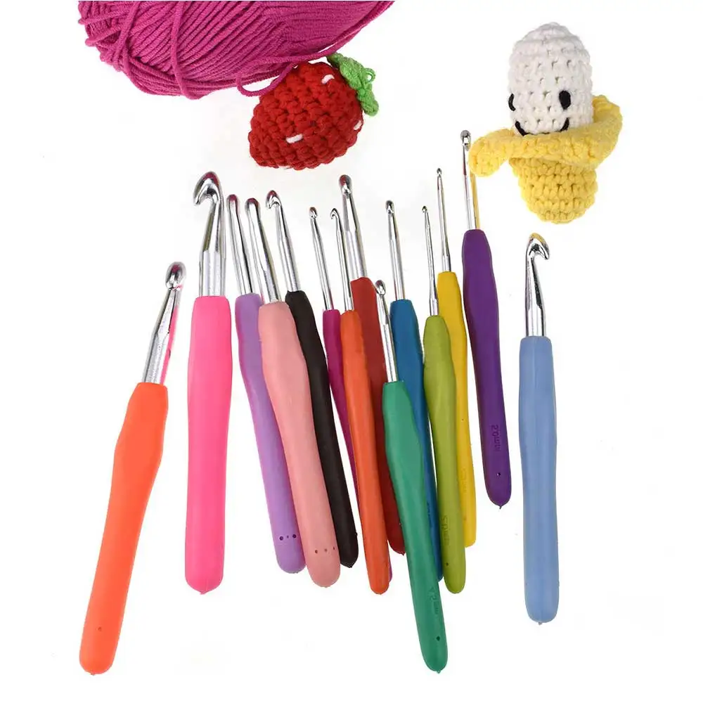 14 шт. набор спиц для вязания с алюминиевой ручкой|Швейные инструменты и