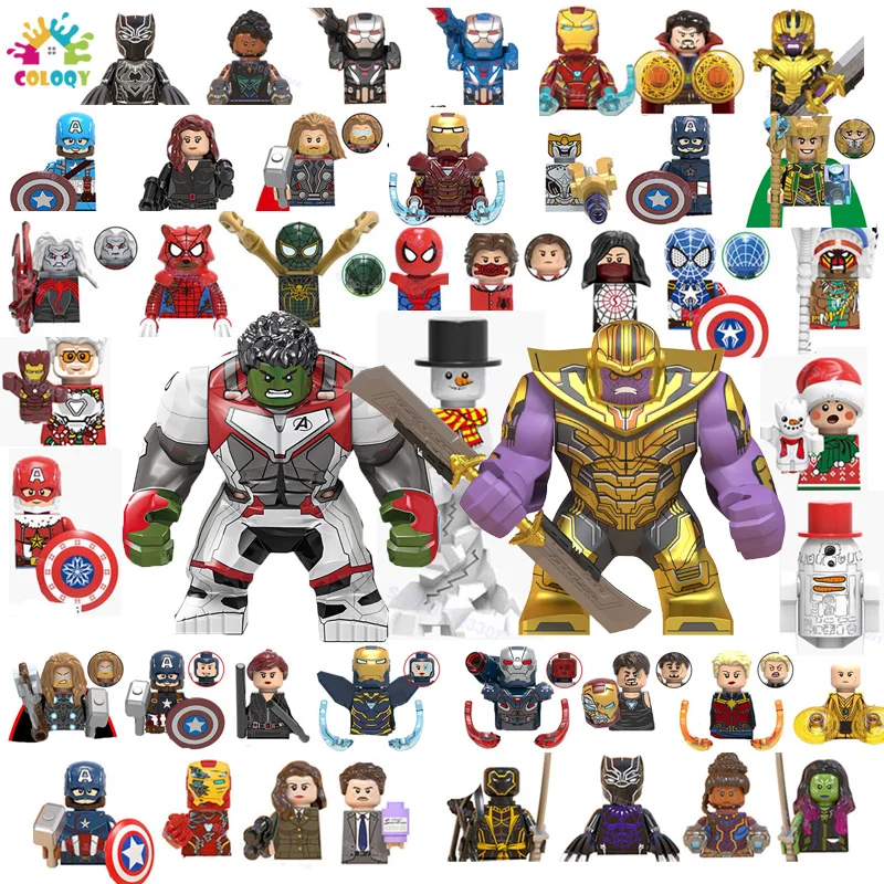 

Kids Toys Marvel Captain America Figures Building Blocks Hulk Thanos Spider Man Bricks Mini Dolls Toys For Boys Christmas Gifts