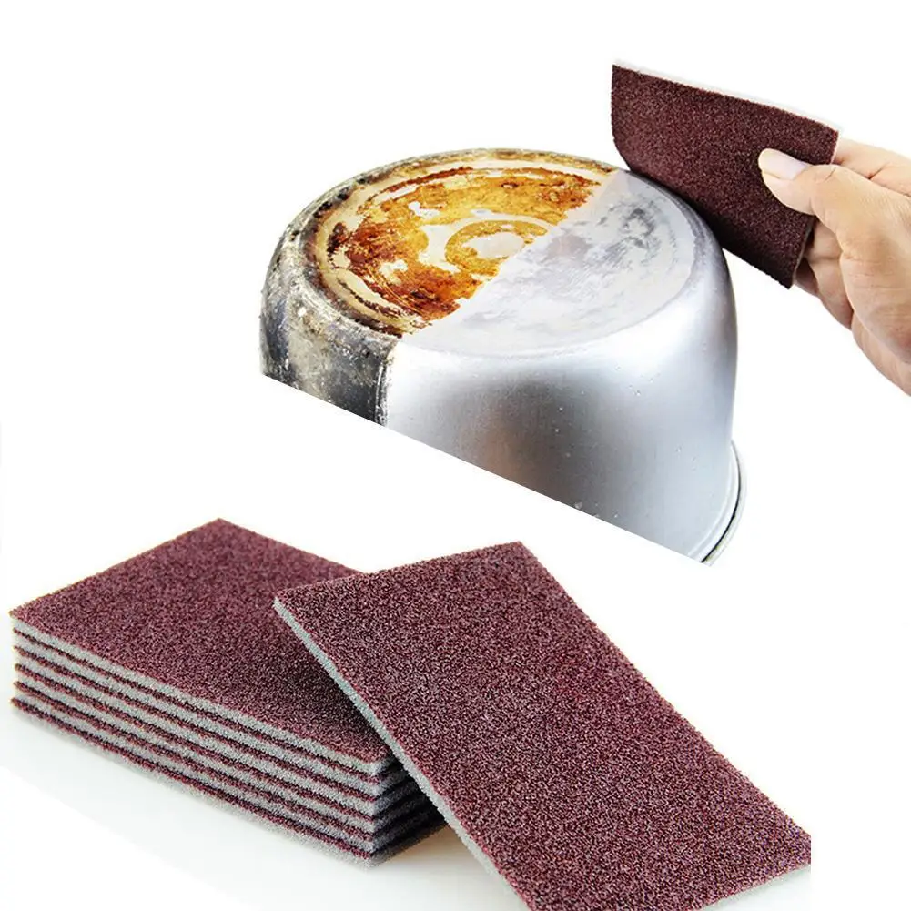 

5PCS Magic Emery Sponge Eraser Removing Rust Cleaning Brush Descaling Clean Rub For Cooktop Pot Kitchen Sponge