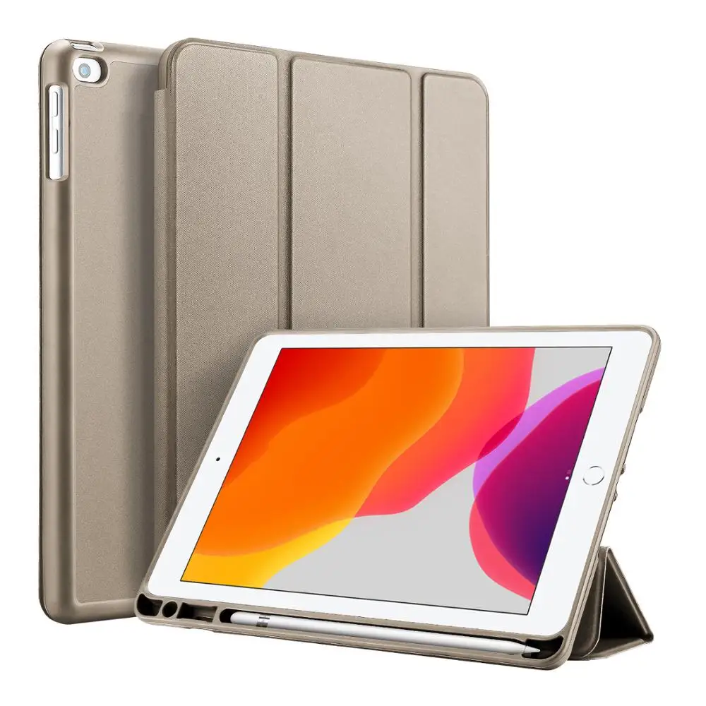 Gold DUX DUCIS умный чехол для iPad 7 PU кожаный флип мягкий чехол для iPad 7th Gen 10,2 дюймов Чехол iPad 10,2 карандаш держатель Funda - Цвет: Gold