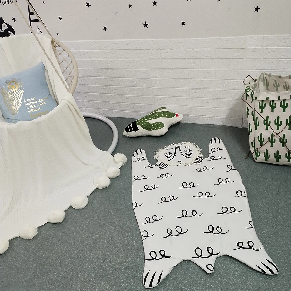 Креативные игровые коврики круглый ковер хлопковый коврик для игр с животными