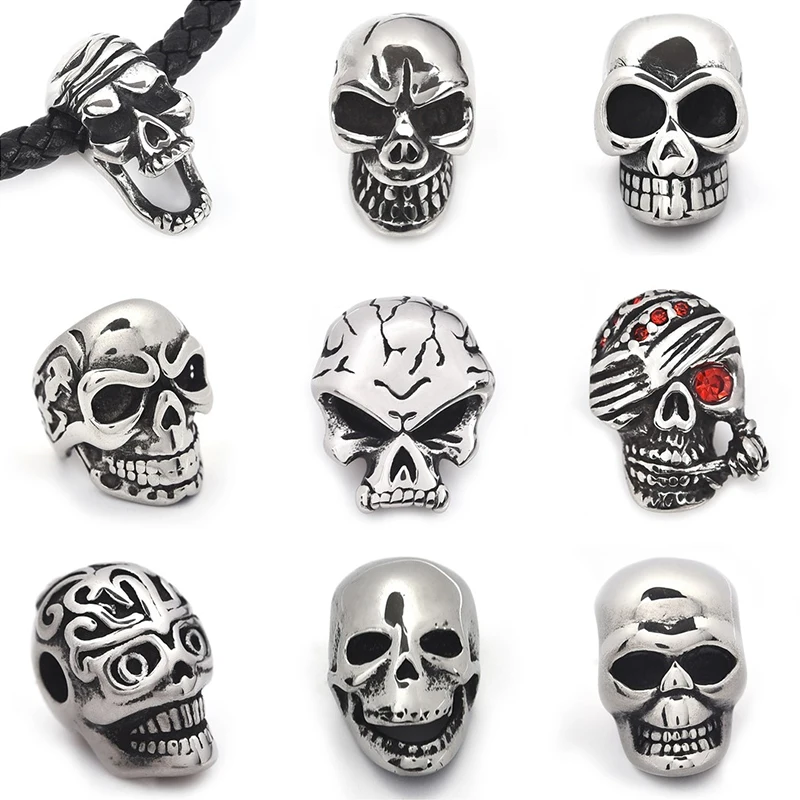 Бусины из нержавеющей стали в виде призрака на Хэллоуин черепа подвески с