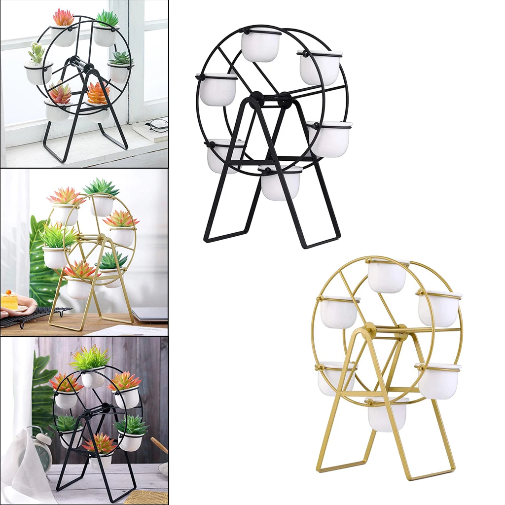 Подставки-держатели для цветочных горшков с 6 керамическими горшки