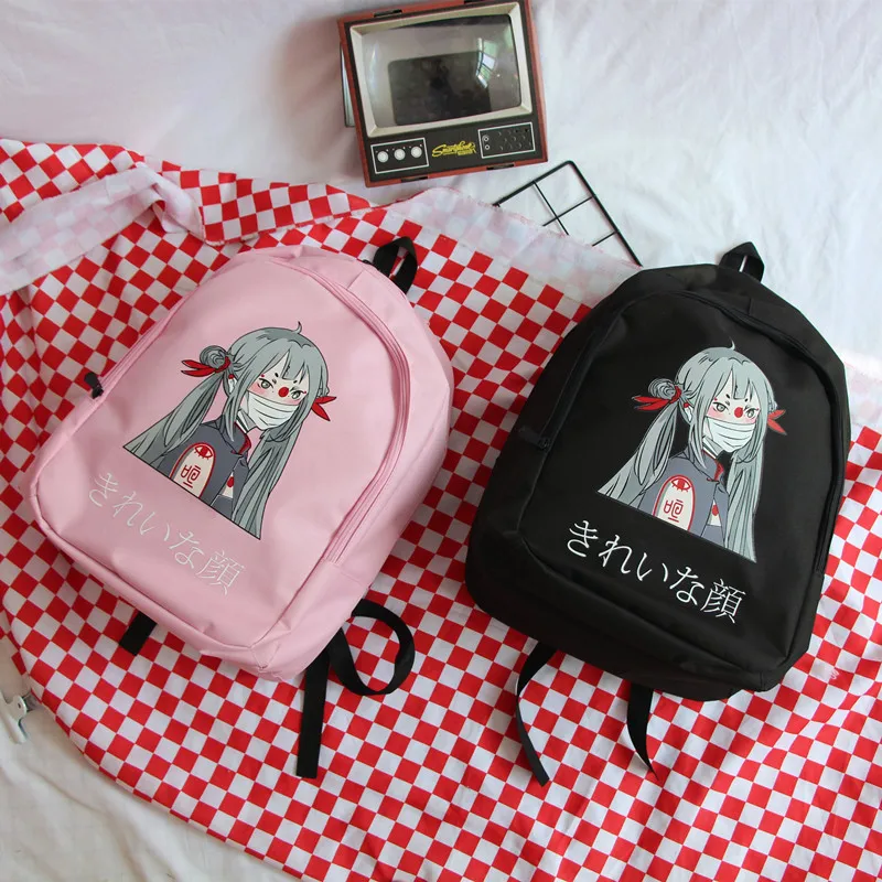 Женские рюкзаки Ulzzang Kawaii розового цвета для девочек-подростков в корейском японском стиле Harajuku аниме забавные школьные сумки уличный Большой рюкзак