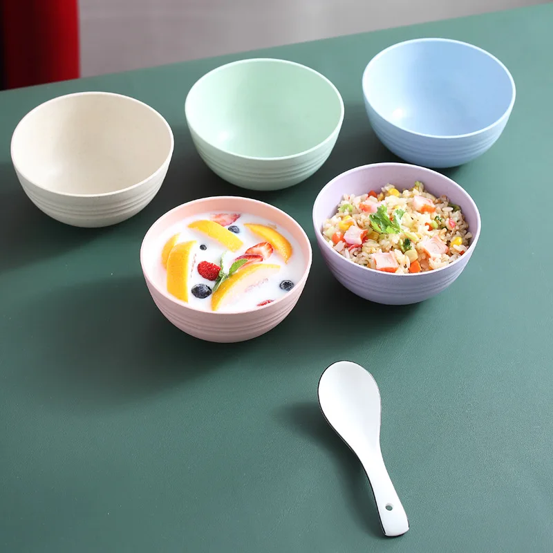 

New Japanese wheat straw rice bowl soup noodles creative fruit salad Maixiang family children's small bowl