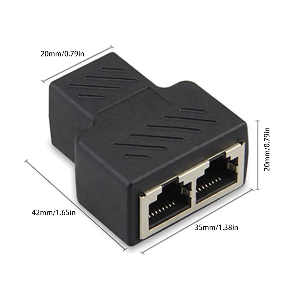 

Small Size Portable 7 RJ45 8P8C Plug to Dual RJ45 Splitter Network Ethernet Patch Cord Adapter Converter