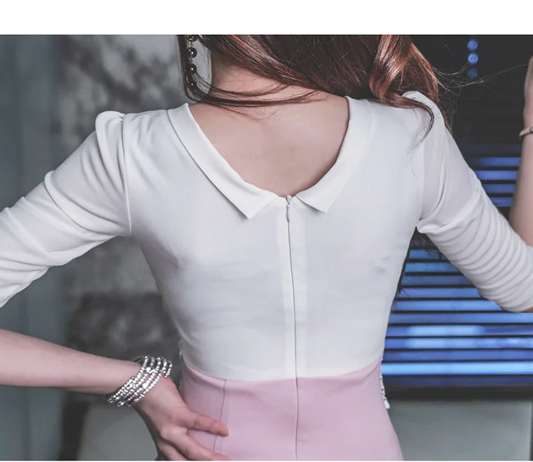 

2021 Tie Front Women Mini Dress Sexy Patchwork Lace Contrast Color Deep V Neck 3/4 Sleeve Party Dresses Elegant Vestido Cocktail