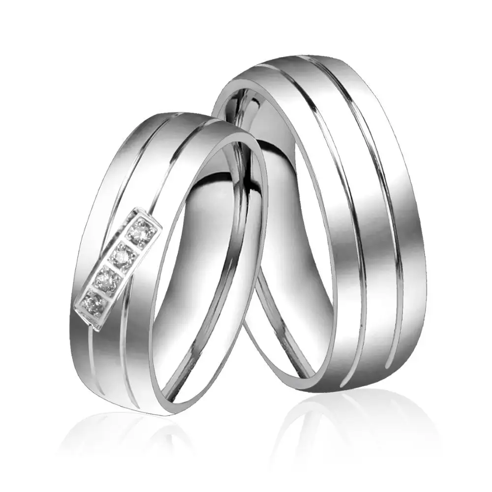 LUXUKISSKIDS bague femme стальные обручальные кольца для женщин мужские с цирконом