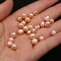 natural freshwater pearl pink color through hole loose bead for jewelry making diy necklace earrings bracelet accessories