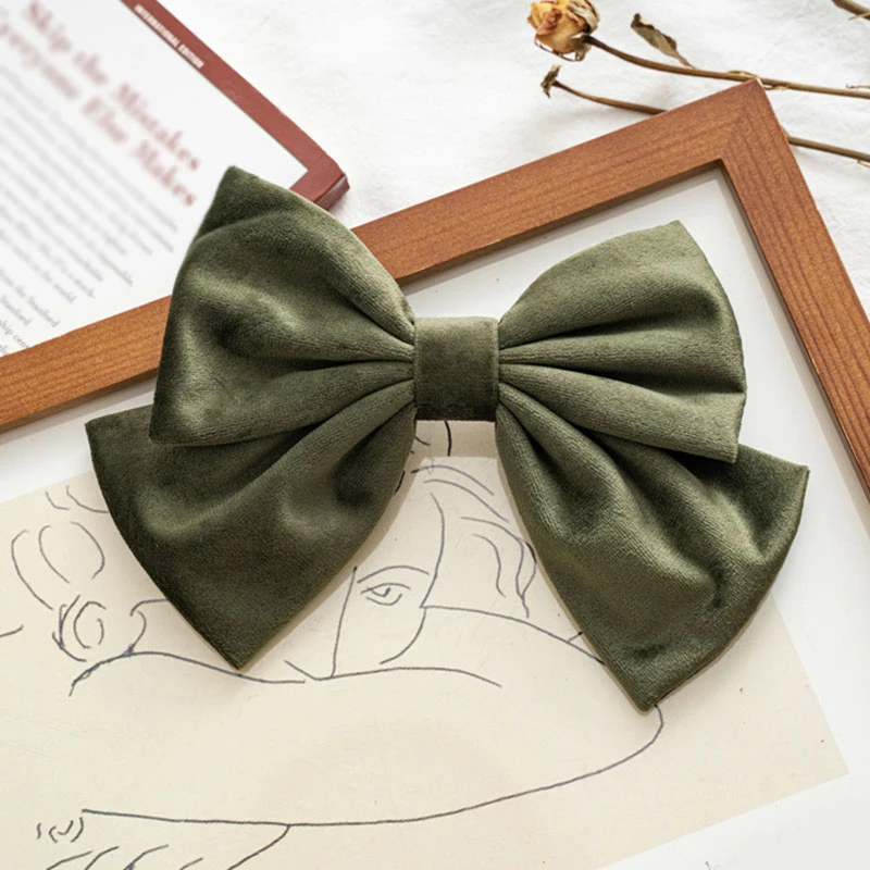 

Large Size Bow Hair Clip Solid Color Spring Clip Two Layer Bowknot Barrettes Hair Accessories For Women Korean Style Headwear