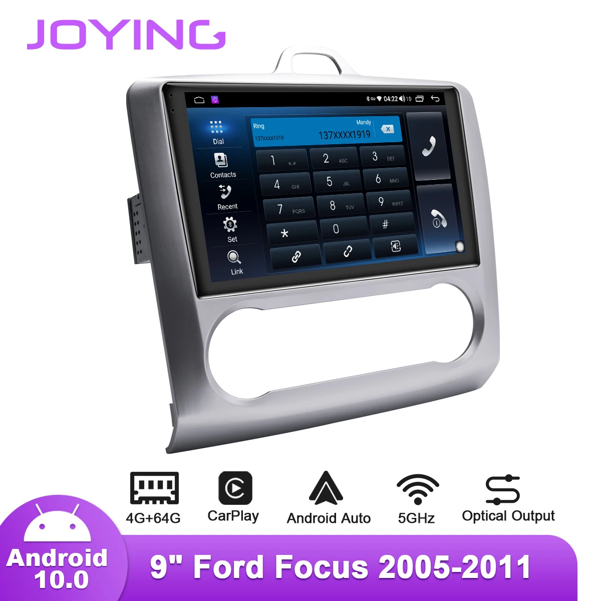 Автомобильное радио Joying 9 дюймов Android 10 для Ford Focus 2005 2012 GPS Carplay DSP SPDIF Авто Mirror link WiFi