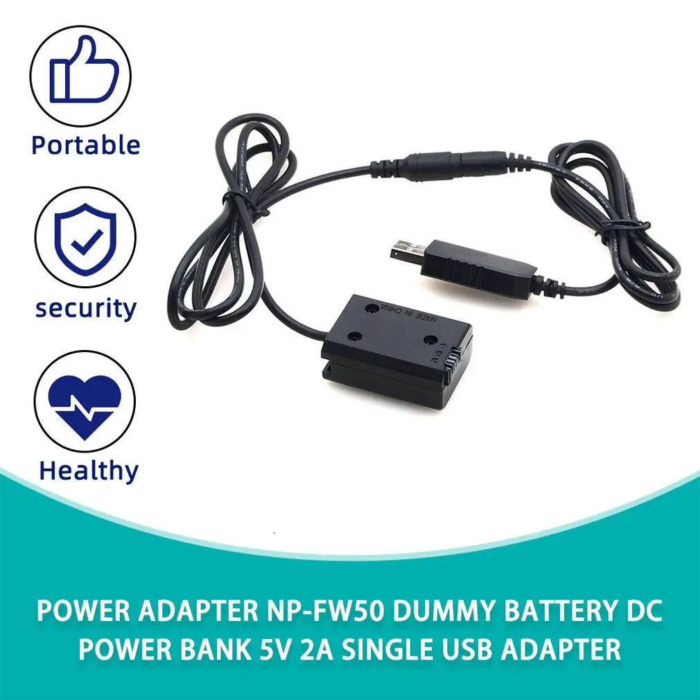 Sony адаптер питания NP FW50 муляж Батареи DC Power Bank 5V 2A один USB и аксессуары для AC PW20