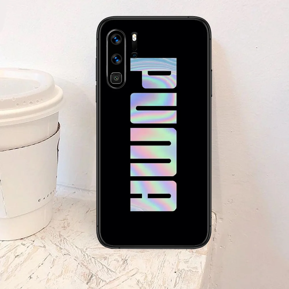 

Fashion Luxury Pumae Sports Phone Case For Huawei P Mate Smart 10 20 30 40 Lite Z 2019 Pro black Cover Silicone Back Luxury