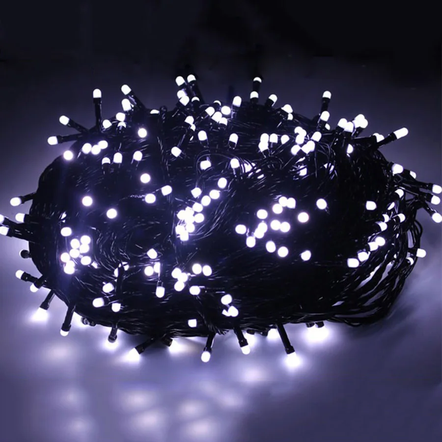 

100M 500LEDS Black Wire Christmas LED String Lights Fairy Garland String Light For Holiday Wedding Villa Hotel Party
