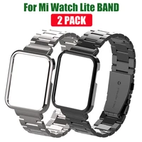 2pcs metal case watch strap for xiaomi mi watch lite bracelet stainless steel wristband for xiaomi redmi watch 22 lite bands