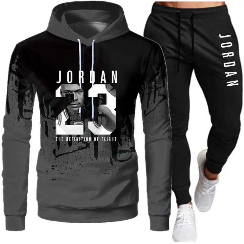 

2021 new men's hooded sweater Suit sportswear pullover sweater hoodie + sweatpants jogging men's casual sportswear S-3XL