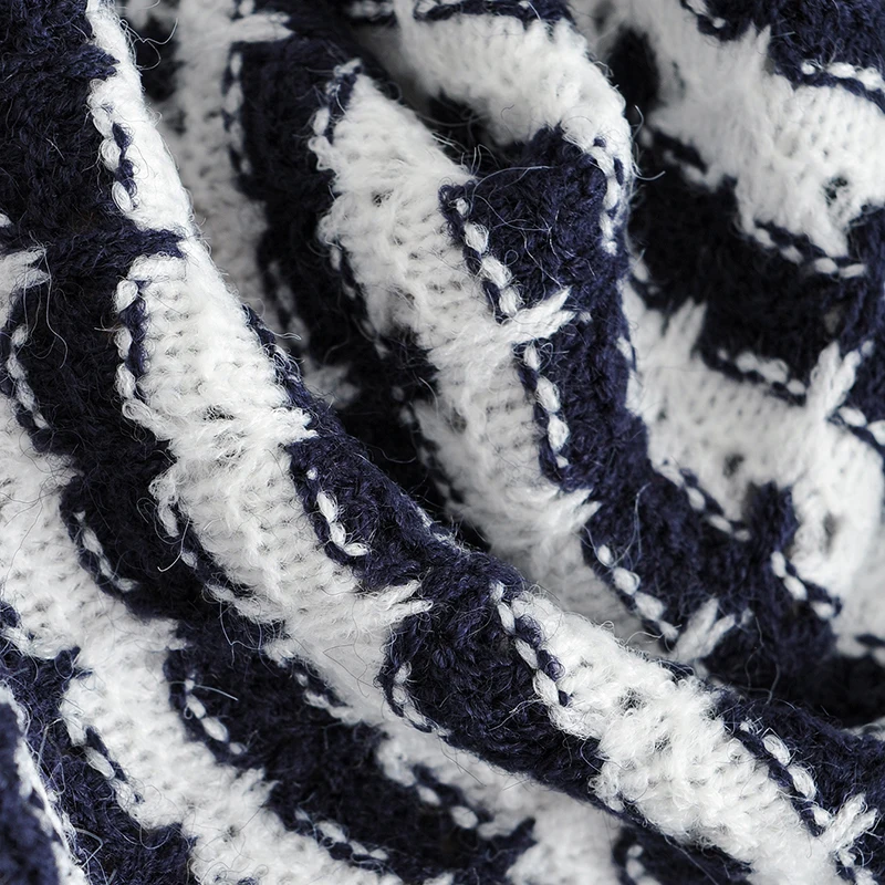 

Crop Sweater Women Striped Knitted Sweater Autumn O Neck Oversized Pullovers Vintage Long Sleeved Jumpers Short Loose Pull Femme