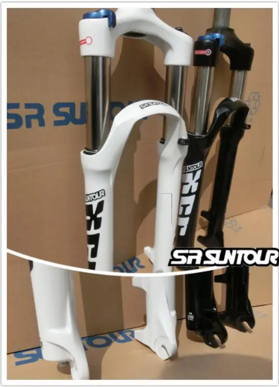 Suntour XCR велосипедная вилка гидравлическая с дистанционным ручным управлением дисковый тормоз только MTB 26 1-1/8 стойка 32 мм белая черная труба 1:1/8