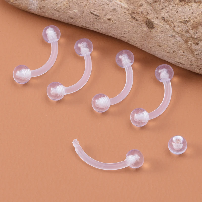 

5pcs Acrylic Eyebrow Ring Curved Barbell Lip Belly Button Piercing Snug Daith Helix Cartilage Earrings Tragus Body Jewelry 16G