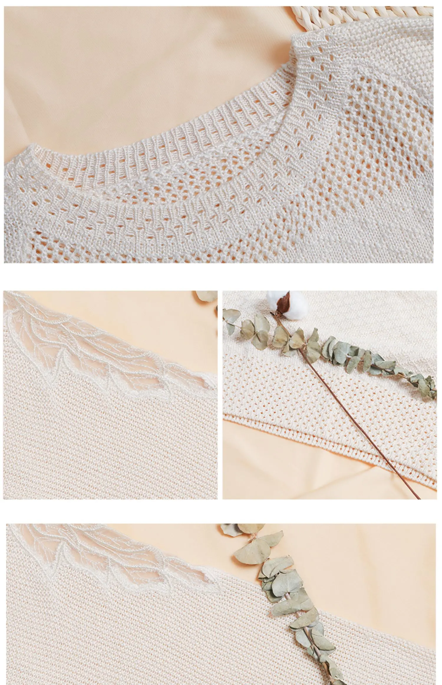 Женский свитер с круглым воротником и свободным кружевом, модный Пуловер феи на весну и осень года