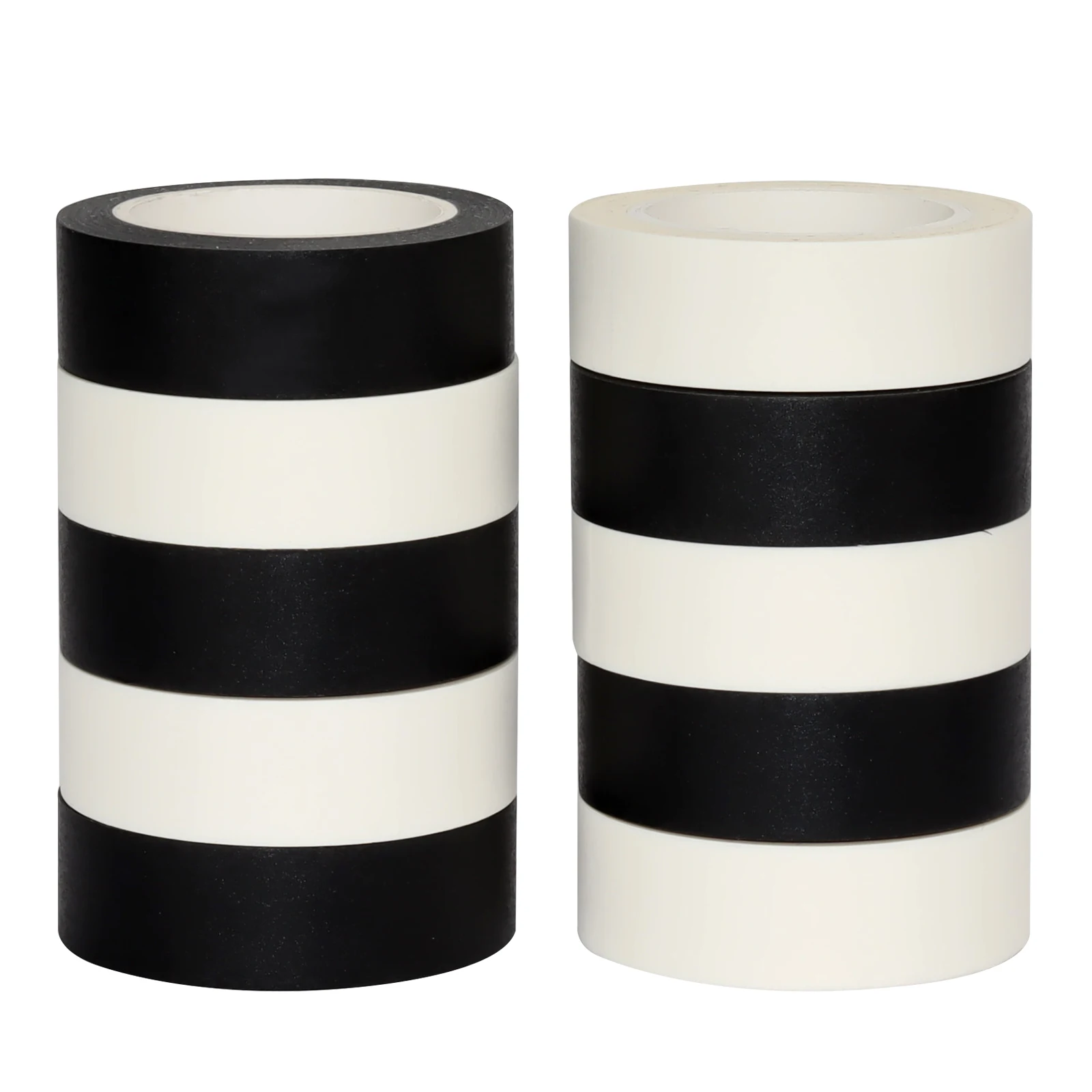 Solid Color Washi Tape Set Can Be Written Multi-Purpose Masking Tape Black And White 5 Each 10Pcs/Box