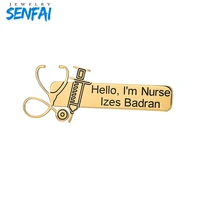 senfai custom stethoscope stainless steel brooch for nurse doctor jewelry medical pin denim jackets collar badge pins button