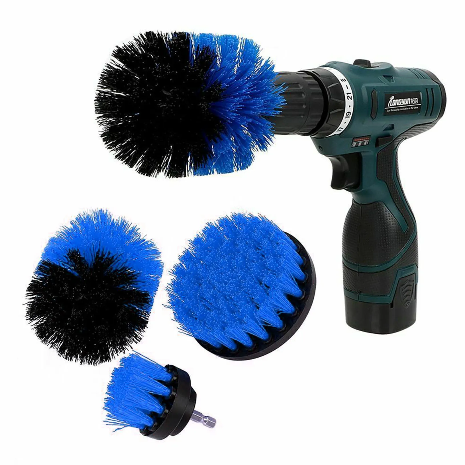 

3Pcs/Set Electric Scrubber Brush Drill Brush Kit Plastic Round Cleaning Brush For Carpet Glass Car Tires Nylon Brushes 2/3.5/4''