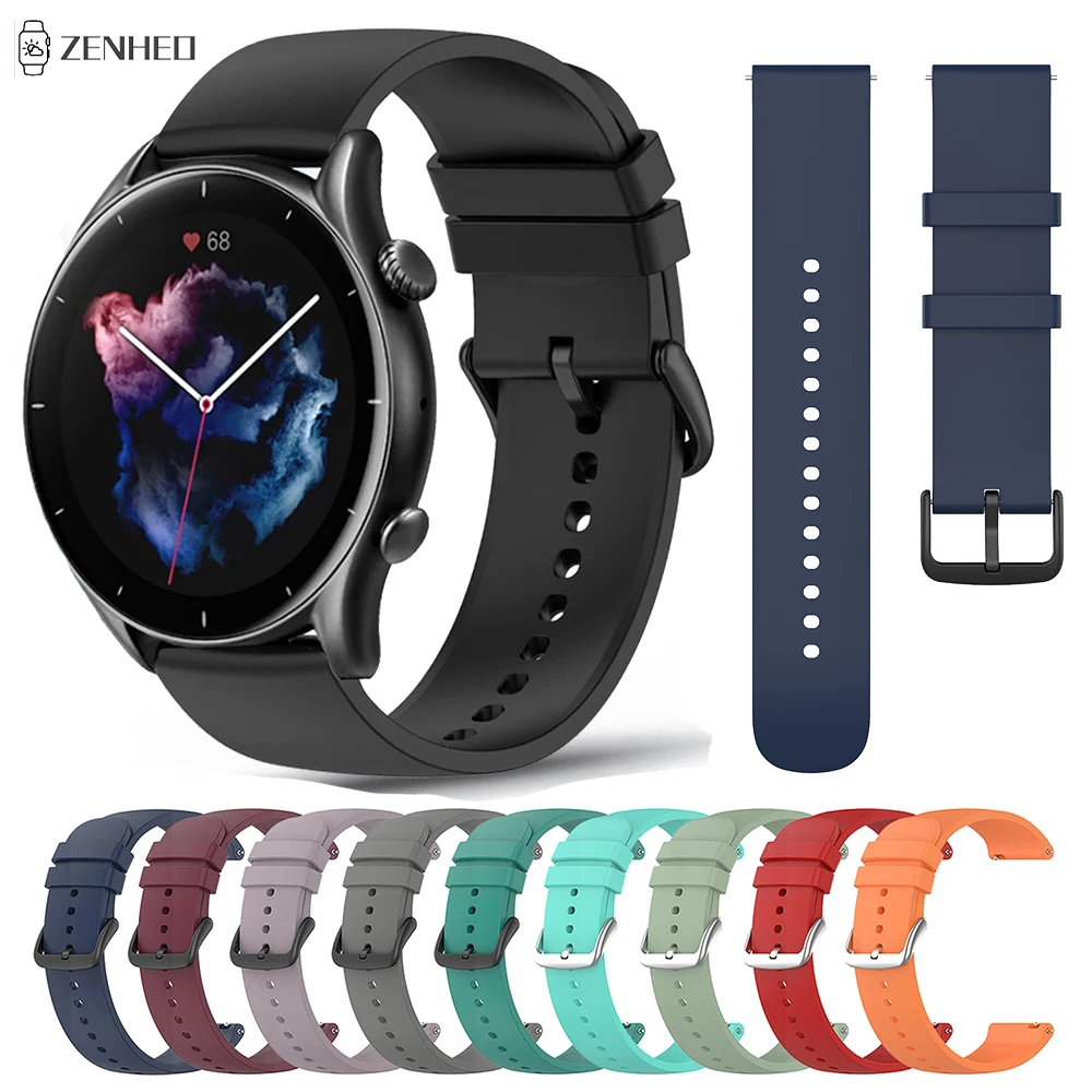 

22mm Silicone Strap For Huami Amazfit GTR 3 / GTR 3 Pro Smart Watch Band
