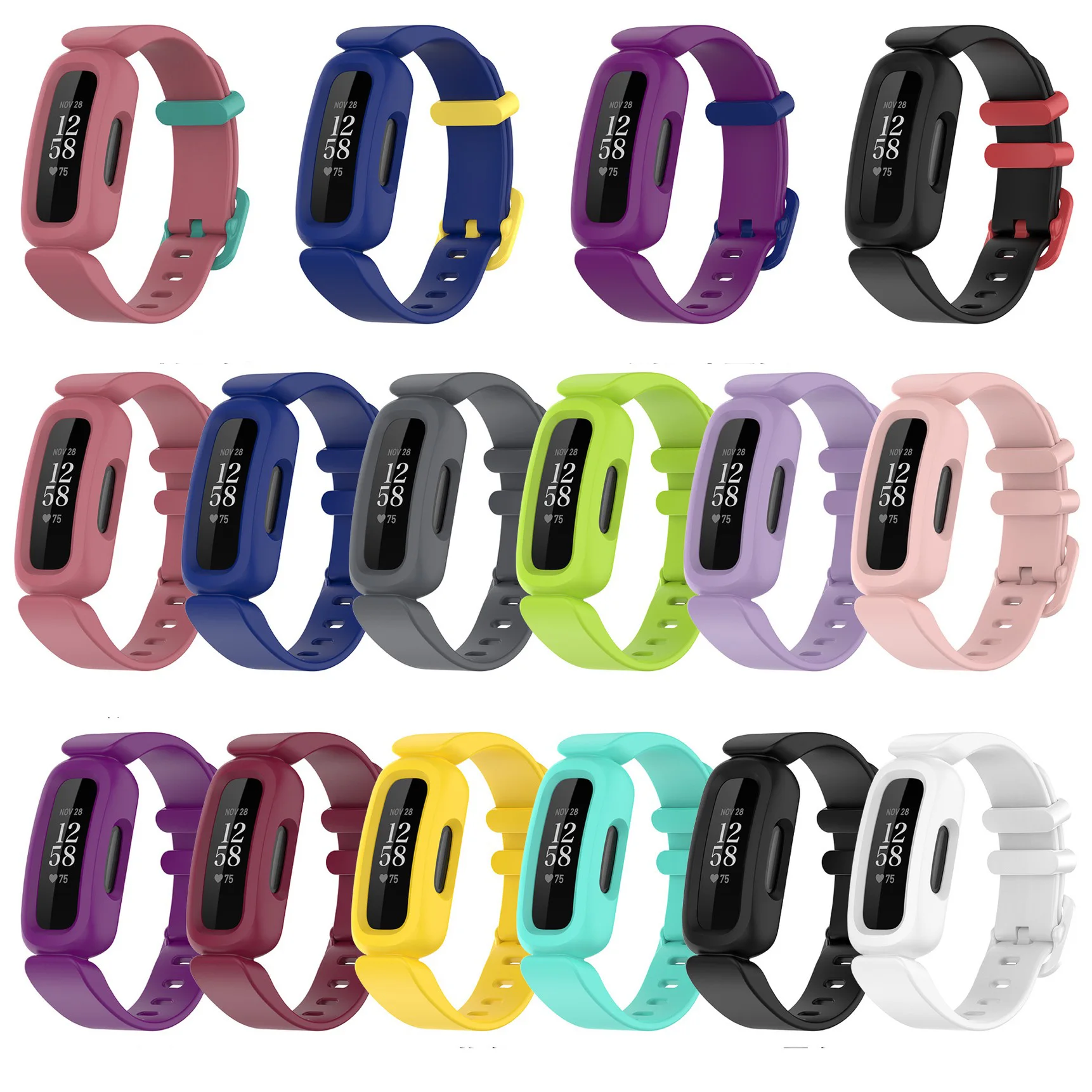 

New Silicone Replacement Smart Watch Accessories For Fitibit Inspire 2 Sports Fashion Bracelet For Fitbit Ace 3 Wristband Strap
