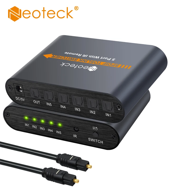Оптический переключатель Neoteck Toslink ИК пульт дистанционного управления 5 в 1