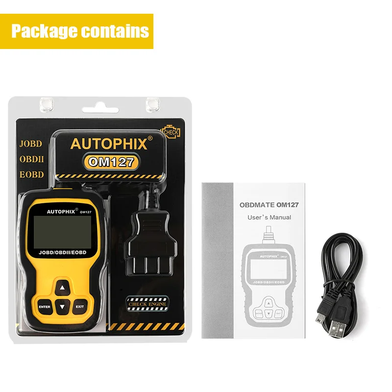 Автомобильный сканер Autophix OM127 Obd2 считыватель кодов ошибок прозрачный для Toyota Honda