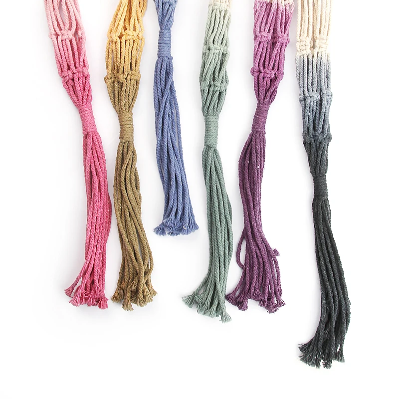 75 см макраме настенное висячее растение подвеска винтажная хлопково-леняная корзина для цветочного горшка, веревка для подъема держатель садового украшения дома.