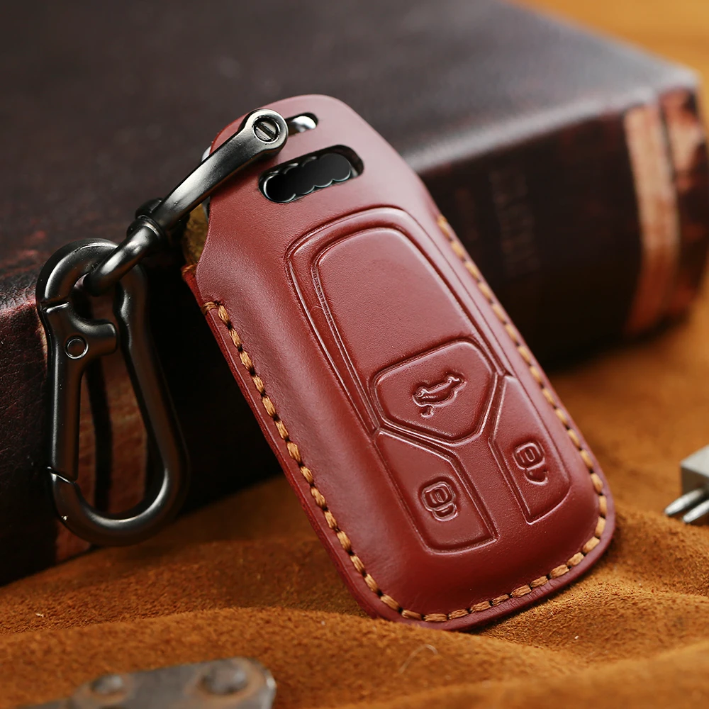 Dandkey чехол для дистанционного ключа от машины из натуральной кожи Audi A4 A4L 8S 2017 2016